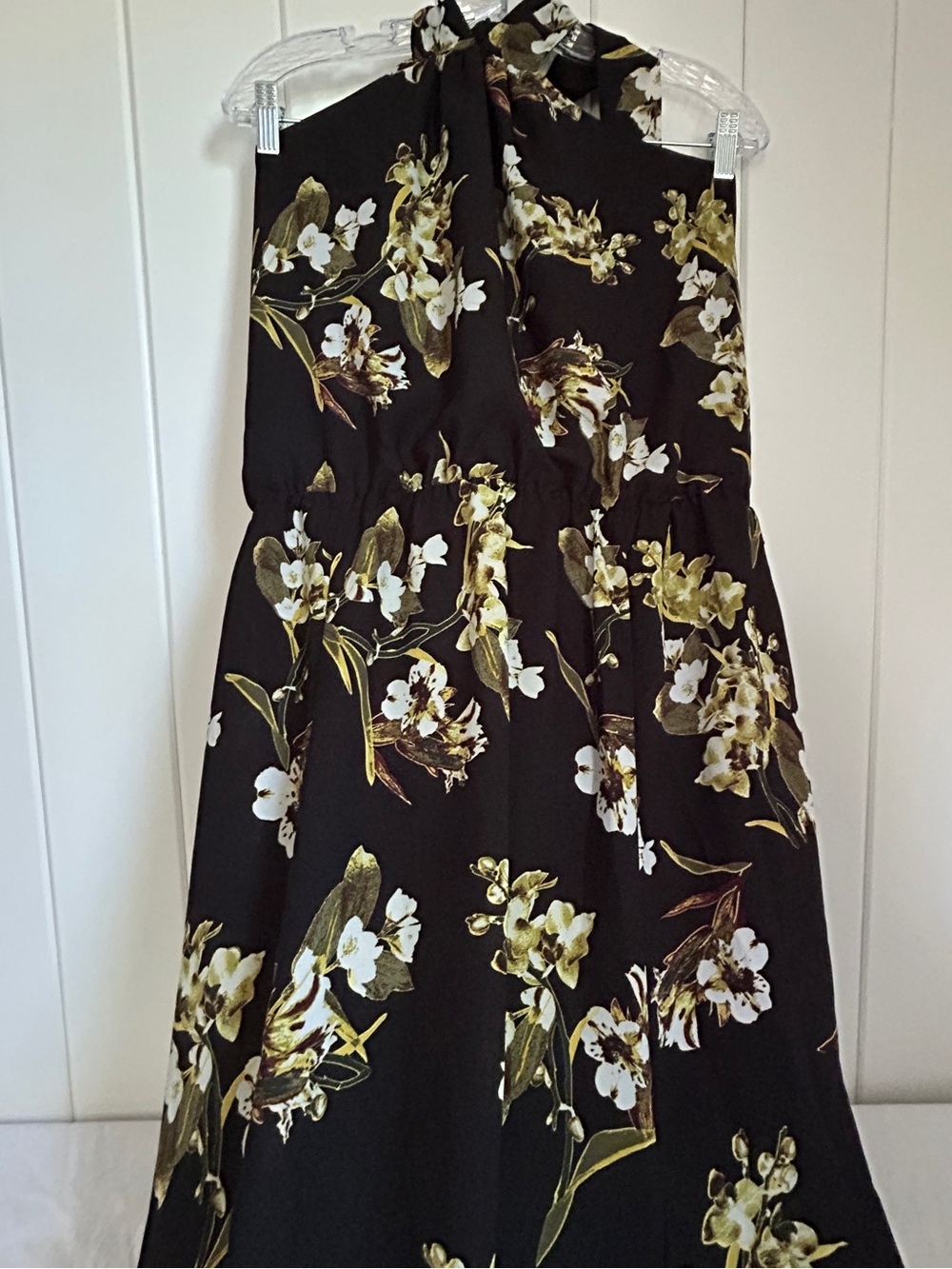 New York and Company XXL maxi Dress Black strapless Halter Floral Print NY&CO - Picture 2 of 16
